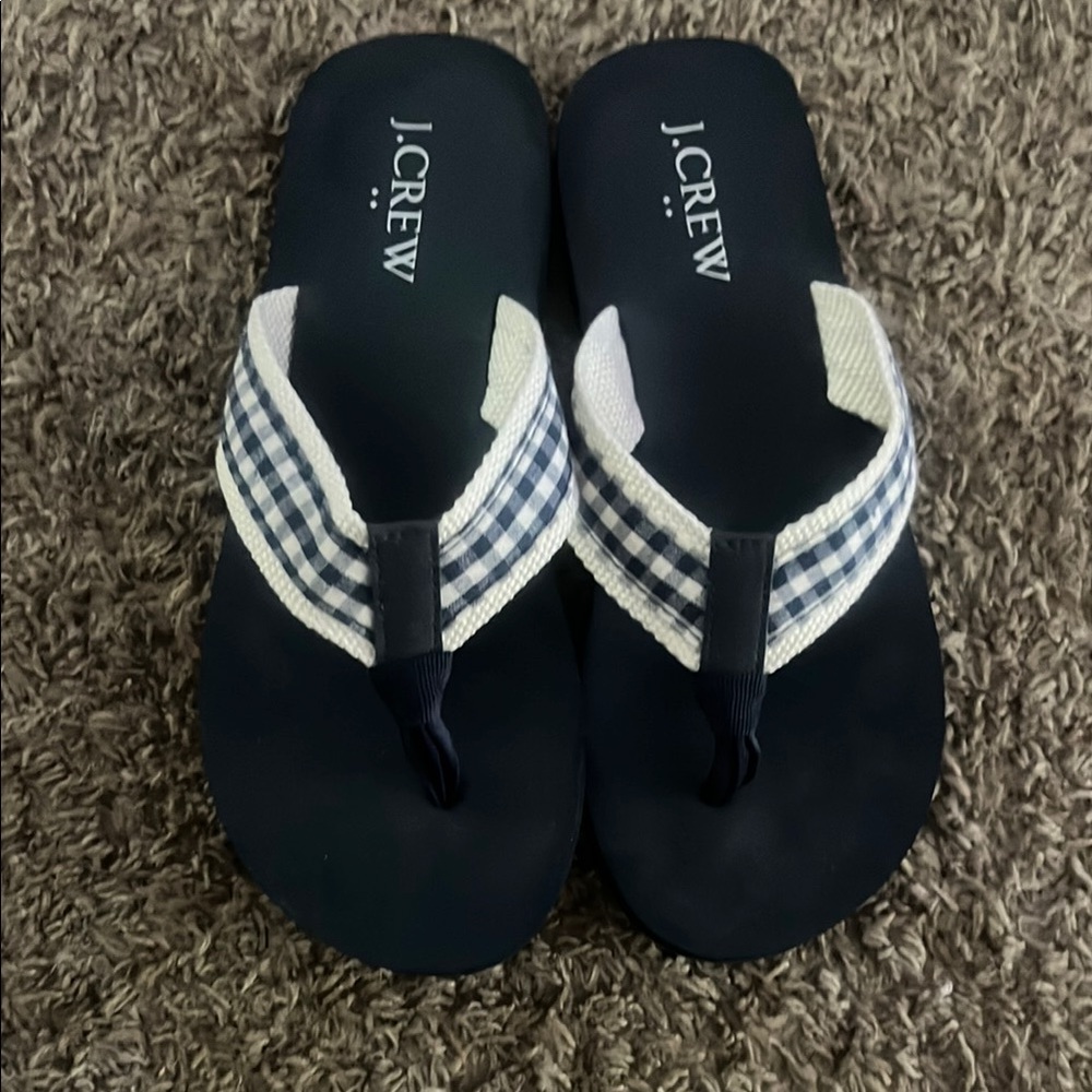 J. Crew Black and White Checkered Sandals